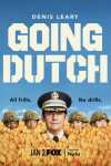 Going Dutch poster: the heads of Lacy Mosley, Danny Pudi, Denis Leary, Taylor Misiak, Hal Cumpston popping out of yellow tulips.. 