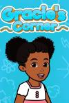 Gracie's Corner TV: Gracie, a young Black girl wearing two puffs on her hair, smiles to the camera on a turquoise background.