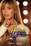 Hannah Montana 20th Anniversary Special TV show poster: Miley Cyrus in the famous Hannah Montana bangs and hairdo holds a finger to her lips