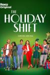 The Holiday Shift TV show poster: green background with diverse group of mall employees
