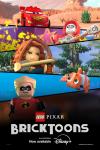 LEGO Pixar Bricktoons TV Show Poster Image: LEGO versions of Lightning McQueen, Merida, Nemo, Hector, and Mr. Incredible