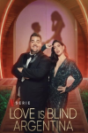 Love Is Blind: Argentina TV show poster: Darío Barassi  and Wanda Nara stand together. 