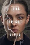 Long Bright River TV show poster: Actress Amanda Seyfried, a white blonde woman, stares into the camera. 