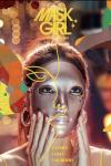 Mask Girl TV show poster: Woman holds gold mask against her face. 