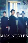 Miss Austen TV show poster: four White women wearing dark, Regency period clothing 