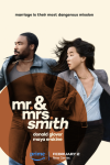 Mr. & Mrs. Smith TV show poster: Danny Glover and Maya Erskine running together.  and 