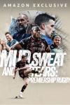 Mud, Sweat and Tears poster: Sketches of players in front and back of logo in club uniform. 