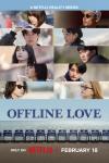 Offline Love TV show poster: Headshots of five Japanese women and five Japanese men collaged together with 10 chairs in front of the pier below them