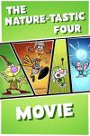Nature Cat: The Nature-tastic Four Movie TV show poster: Green poster with a 4-way split screen with Nature Cat, Rock Dog, Plant Bunny & Water Mouse