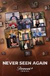 Never Seen Again TV show poster: A web of different people make up an uneven collage on a table.
