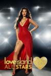 Love Island All Stars TV Poster Image: A woman in a red dress poses seductively.