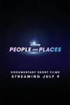 Poster art for the Disney+ short film series People & Places has a black background and the title in a glowy font