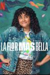 La flor mas bella/The Most Beautiful Flower TV show poster: A Latina teen with curly hair stands with her hands on her hips