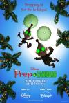 Prep & Landing The Snowball Protocol TV show poster: two elves parachute down into festive tree branches
