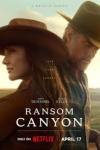 Ransom Canyon TV show poster: a White man and woman, both wearing cowboy hats, stand near each other with ranchland behind them