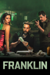 Franklin TV show poster: Three Arabic characters including a woman in a silky red nightgown, a man counting money, and another man pointing a gun. 