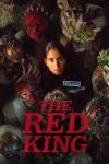 The Red King TV show poster: A dark-haired Brown woman in a police uniform surrounded by a group of people with various monstrous masks on