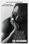 Sean Combs: The Reckoning TV show poster: Close of of Sean Diddy Combs with face in hand. 