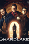 Shardlake poster: Arthur Hughes, Sean Bean, and Anthony Bowl stand over monk in archway. 