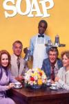 Soap: This poster shows Jessica, Chester, Burt, and Mary sitting at a table with flowers on it; Benson stands above holding a tray