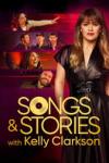 Songs and Stories with Kelly Clarkson TV show poster: Clarkson wearing a black dress stands in front of a red image with other singers behind her