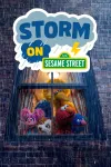 Storm On Sesame Street TV: Abby, Elmo, Grover, Cookie Monster and Bigbird look out a window in a brick building during a storm.
