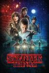 Stranger Things TV show poster: characters from the show's first season, with Eleven at the center 