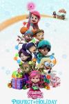 Strawberry Shortcake's Perfect Holiday TV Poster Image: Strawberry Shortcake and friends balance on top of each other in the shape of a Christmas tree