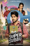 Super Subbu TV show poster: Sundeep Kishan in front of other series cast members and pink female and blue male symbols. 
