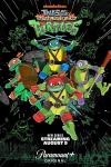Tales of the Teenage Mutant Ninja Turtles TV Poster: The turtles burst out of the poster brandishing weapons.