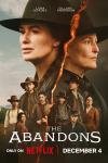 The Abandons TV show poster: Lena Headey and Gillian Anderson split by a streak of fire. On the bottom are their families.