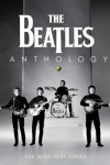 The Beatles Anthology TV show poster: Paul McCartney, Paul McCartney, Ringo Starr, John Lennon performing a song wearing black. 