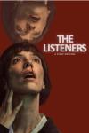 The Listeners TV show poster: Rebecca Hall, with a bloody nose, holds her neck while looking up at a mirrored image of herself.