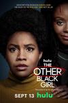 The Other Black Girl TV show poster: Sinclair Daniel looks worried as Ashleigh Murray smiles over her shoulder with blood running down her forehead. The poster also reads: "Paranoia is up for promotion" as a subtitle.