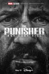 The Punisher: One Last Kill TV show poster: Jon Bernthal in black and white. He has bruises and blood on his face.