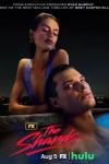 The Shards TV show poster: An attractive young White woman and man lounge together by a pool, looking menacing