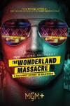 The Wonderland Massacre & the Secret History of Hollywood TV Poster: A man in sunglasses has police tape reflecting in them.