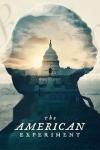 The American Experiment TV show poster: Silhouette of a George Washington's head with the U.S. Capitol building at sunrise inside it.