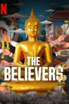 The Believers TV show poster: A gold statue of the Buddha is shown in front of a brightly illustrated city.
