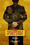 The Real Wolf of Wall Street TV show poster: man in suit with Wall Street collage.