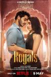 The Royals TV show poster: An Indian man and woman hold each other intimately in a palace.