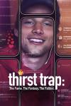 Thirst Trap TV show poster: William White's smiling face with a transparent overlay of cellphones fuil of TikTok comments and emojis