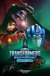 Transformers EarthSpark Legacy Of Hope TV: Liege Maximo's cloak falls on Mirage, Twitch and Optimus Prime; in the center, Robby holds a lit up dagger.