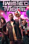 Twisted Metal: John Doe and Quiet are in the foreground; John holds a gun. Behind the two is a clown holding a long sword and driving an ice cream truck. The words "Twisted Metal" appear at the top. 
