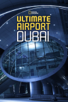 Ultimate Airport Dubai poster: Black and White image of airpolane engine fan. 