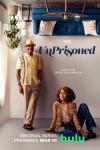 UnPrisoned TV show poster: A black man and a black woman sit and stand on the sealing.