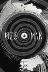 Uzumaki TV show poster: Stylized image of Suichi's and Kirie's faces on opposite sides of a spiral with an eye in the center.