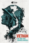 Vietnam: The War that Changed America TV show poster: Silhouette of solder comprised of war imagery. 