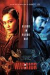 Warrior poster: Dianne Doan in red and Andew Koji in blue.