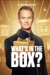What's in the Box TV show poster: Neil Patrick Harris holding gold box in left hand. 